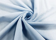 Travaillez le tissu 100% de chemise du polyester 130GSM/les rayures bleues tricotées par chaîne occasionnelle de tissu