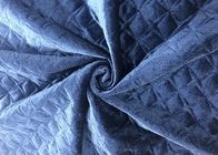 La double couche a piqué le tissu de velours pour le polyester du bleu marine de literie 320GSM 93%