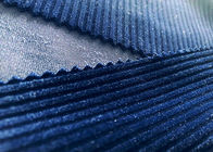 tissu extensible de velours côtelé de polyester de 250GSM 92% pour le bleu marine d'accessoires