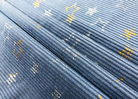 230GSM bronzant le tissu de velours côtelé de polyester/le tissu bleu velours côtelé d'étoiles