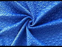 200GSM Tissu de velours en relief / canapé Polyester Tissu d'ameublement en velours bleu de Prusse