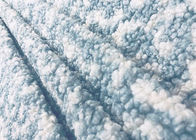 Blanc bleu 340GSM de tissu de boucle de cercle de velours d'ouatine couvrante molle de polyester