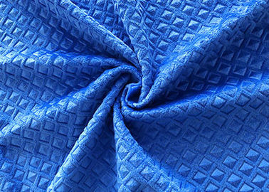200GSM a gravé le bleu en refief prussien de tissu de velours/de tissu de tapisserie d'ameublement de velours polyester de sofa