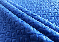 200GSM a gravé le bleu en refief prussien de tissu de velours/de tissu de tapisserie d'ameublement de velours polyester de sofa