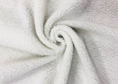matériel d'ouatine de 320GSM Woollike Sherpa pour le blanc d'habillement 100 pour cent de polyester