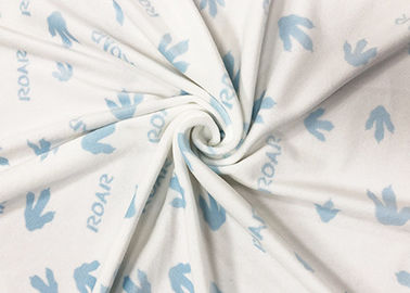 92 pour cent de polyester doux superbe de Spandex de 8 pour cent pour les empreintes de pas 260GSM de bleus layette