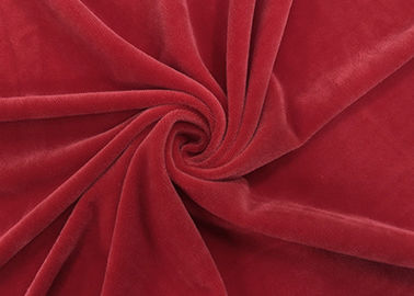 Spandex rouge foncé du polyester 8 de tissu mou superbe extensible du velours 240GSM 92